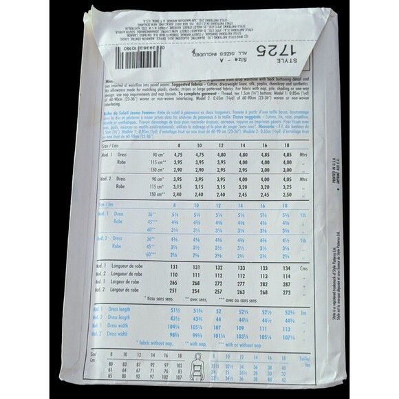 Uncut Style Sewing Pattern 1030 Scoop Neck Dress Sizes 8-18 Vintage Fabrics - Picture 3 of 3